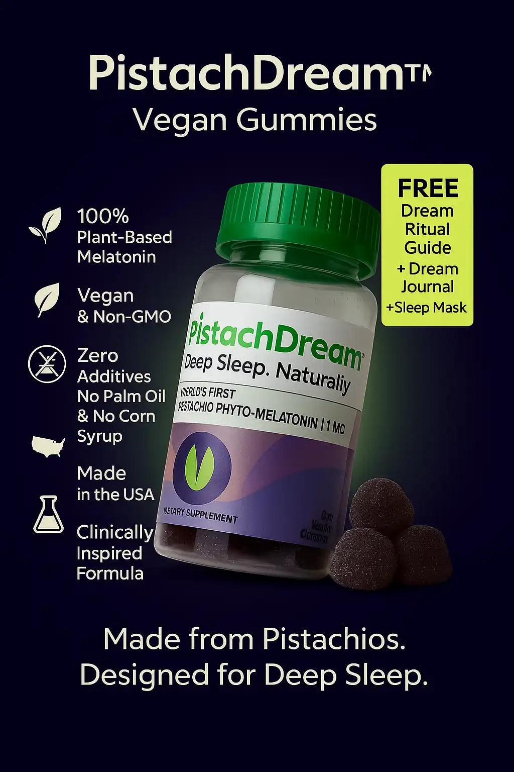 PistachDream - Pistachio Phyto-Melatonin Gummies 1mg